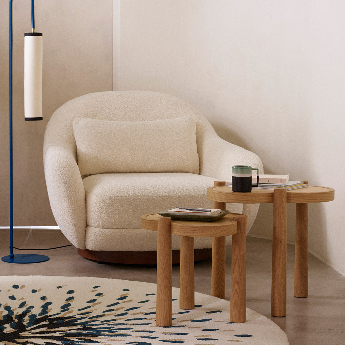 Tapis rond Pissenlit